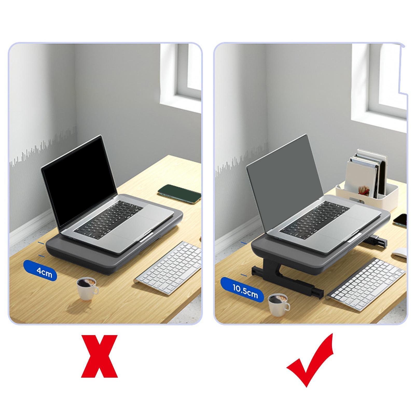 Monitor Stand Height Adjustable Computer Laptop Riser Shelf ,Black Desktop Organizer