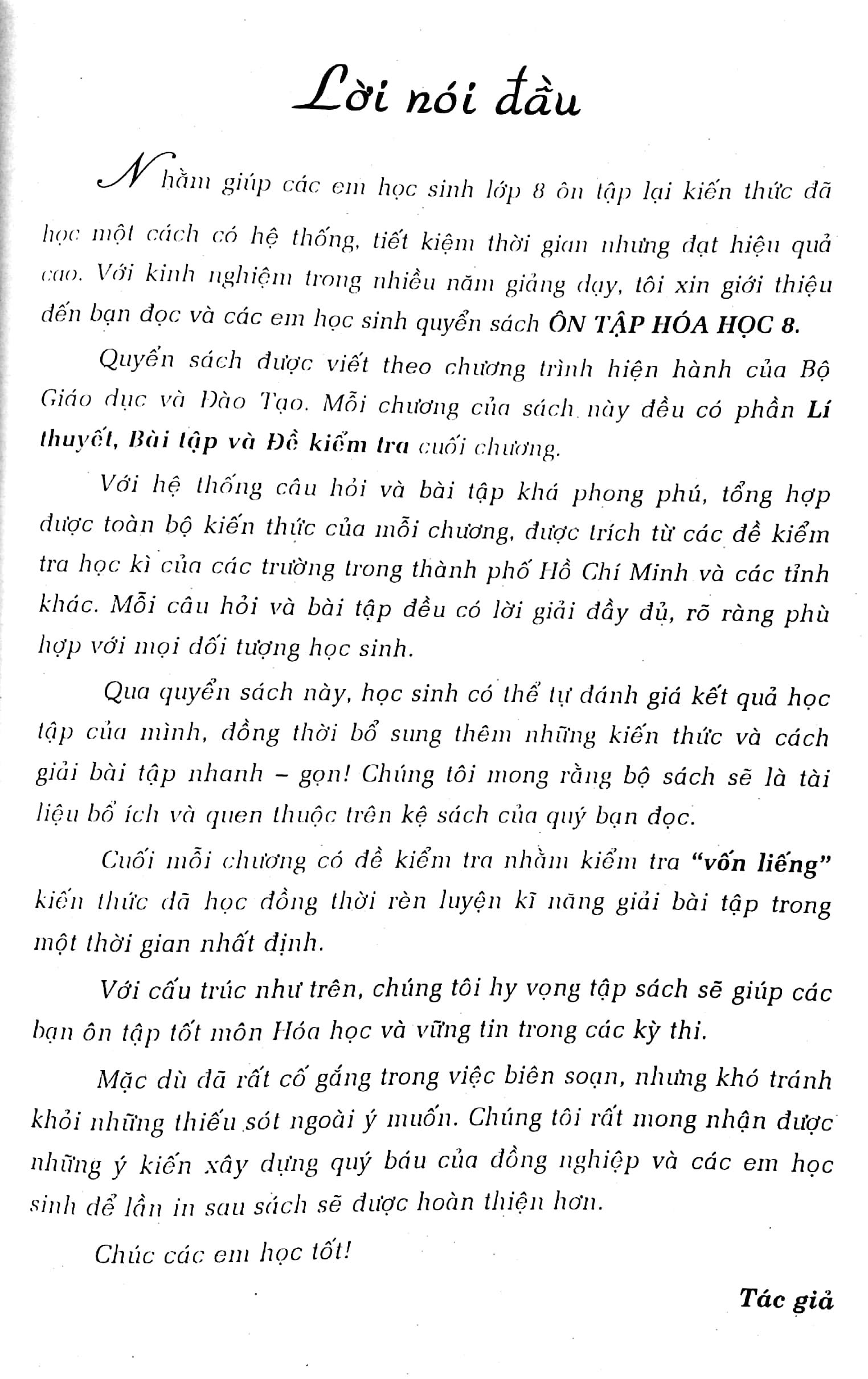 Ôn Tập Hóa Học 8