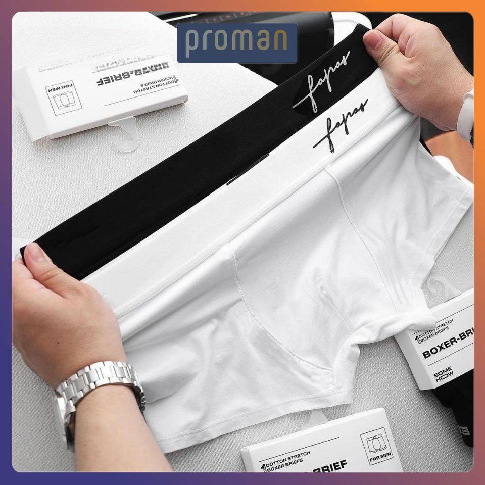 Combo 4 Quần lót nam thun lạnh Boxer Cao Cấp SH FAP, Quần sịp nam đùi thun lạnh cao cấp SD06 (Che tên) PROMAN