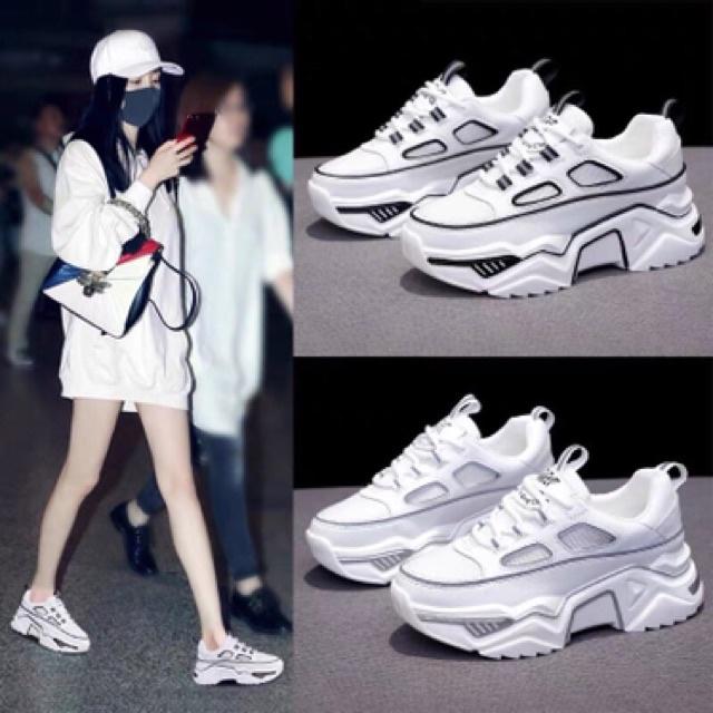 Giày Sneaker nữ MK độn đế 5cm siêu êm chân mẫu mới Hot trend 2021, giày nữ đi học phong cách thể thao cá tính