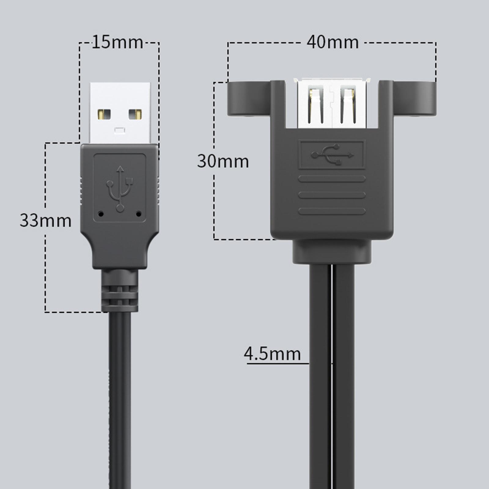 USB 2.0 Extension Cable Double Cable USB Splitter for Hard  Disk 0.3m