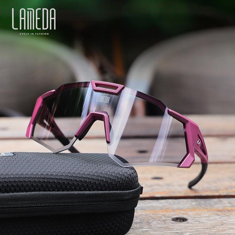 Lameda màu thay đổi kính cưỡi ngày và đêm dành cho nam và nữ Color: Cardamom purple Lenses Color: Clear