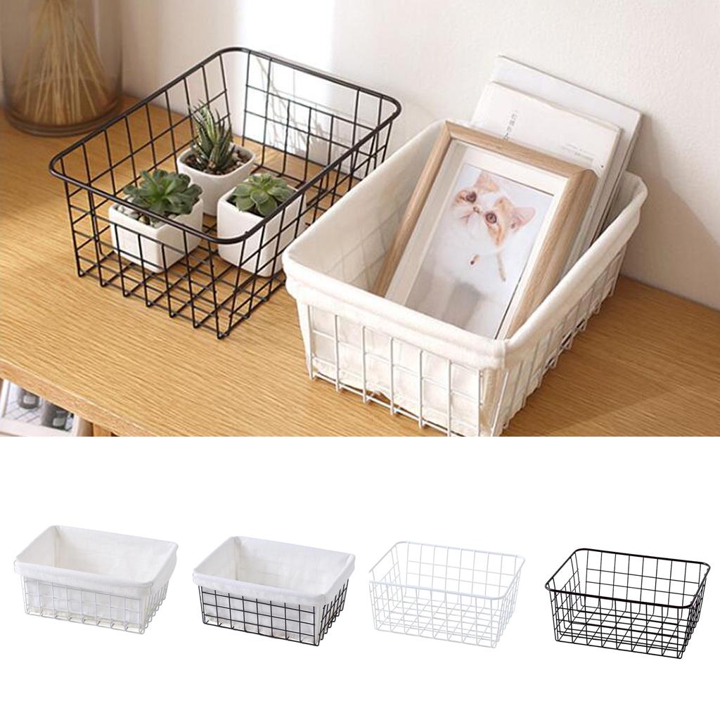 Iron Handle Basket Retro Wire Basket Home Decor Storage Basket