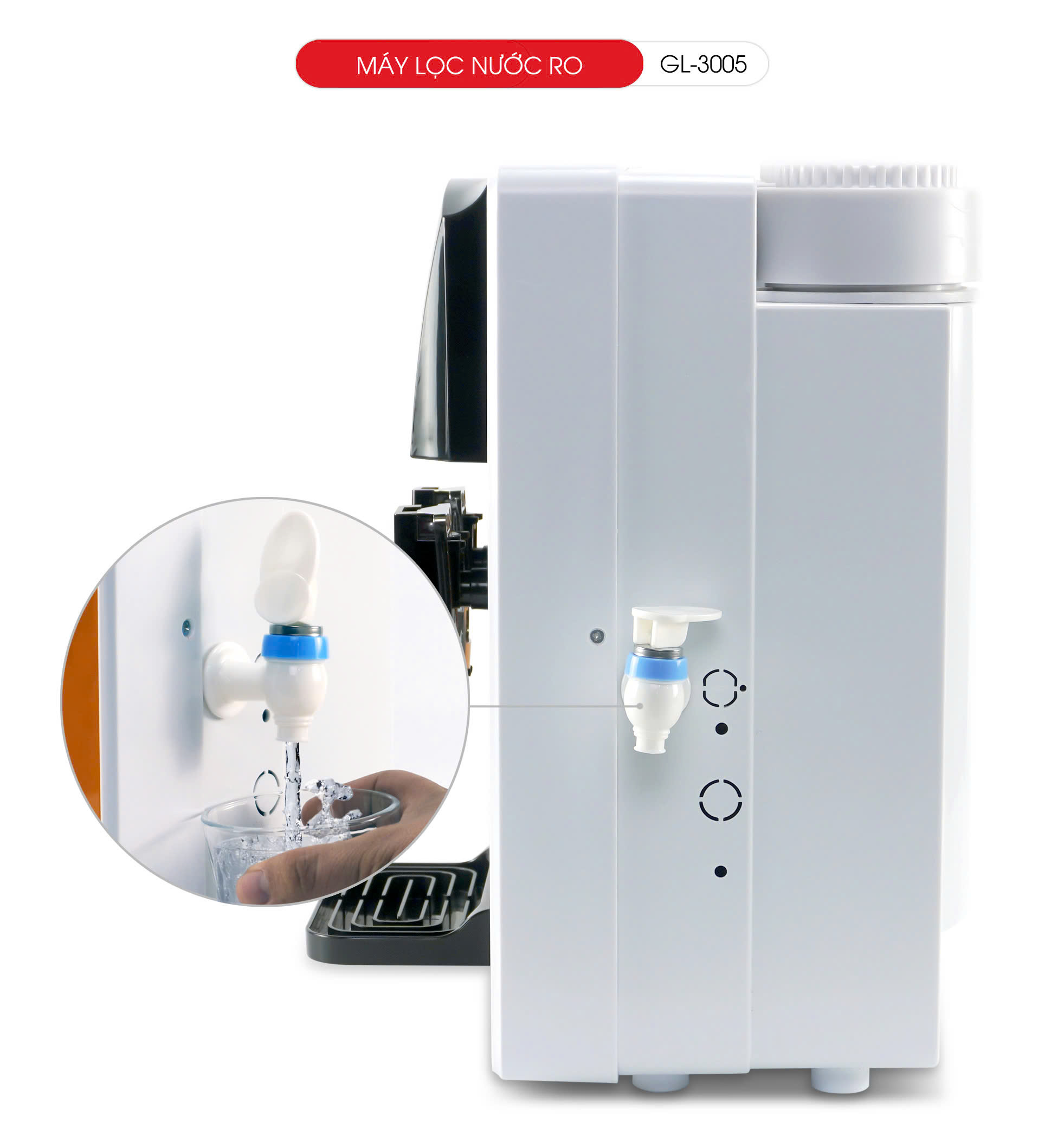 Máy lọc nước treo tường Gali công nghệ lọc RO Gali GL-3005 2 in 1 nước nóng nước mát. Hàng chính hãng bảo hành 12 tháng.