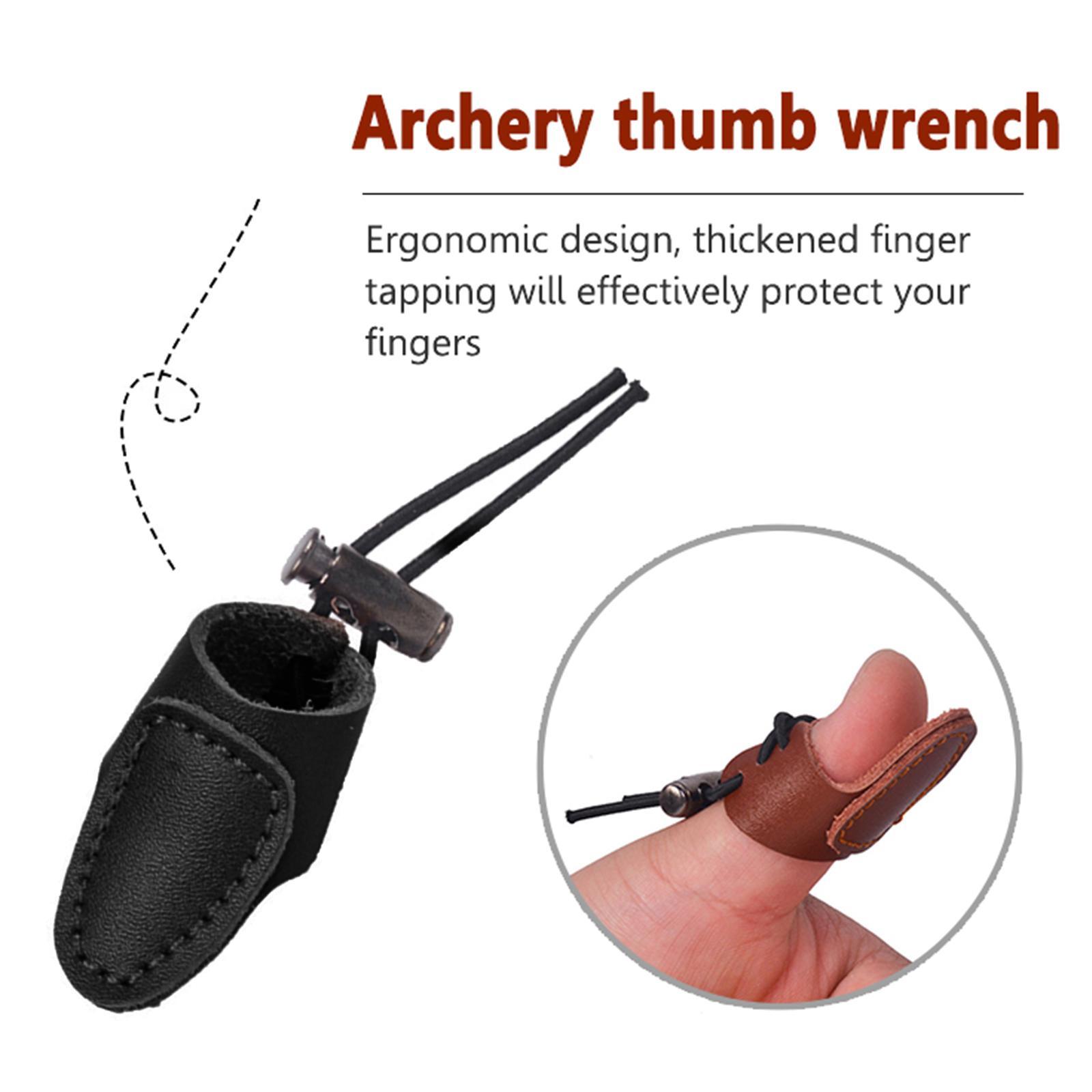 Archery Leather Finger Guard Longbow Recurve Bow Shooting Thumb Ring Protective Gear Outdoor Hunting Accessories