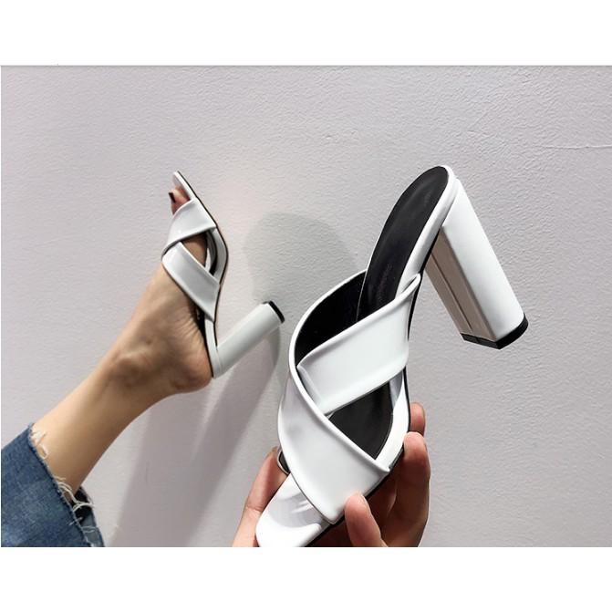 DÉP NỮ CAO GÓT NỮ DA BÓNG CAO 8CM MÃ L_CG14 SANG TRỌNG