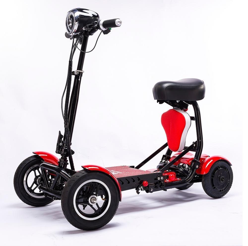 Tăng cường hoàn hảo du lịch biến áp 4 bánh gấp di động xe tay ga mini mới dành cho người lớn di động có thể gập lại xe điện Color: 36v10ah Blue