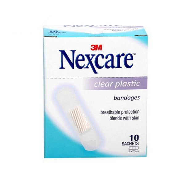 Băng keo cá nhân trong suốt Nexcare Clear Plastic (10 gói/hộp)