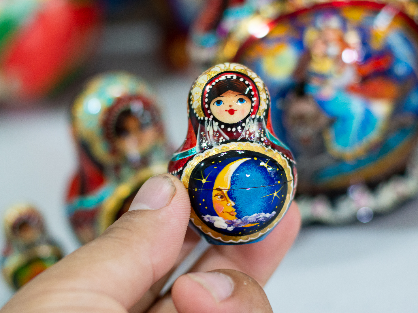 BỘ BÚP BÊ NGA CAO CẤP MATRYOSHKA 5 LỚP 15CM "CỔ TÍCH CHÀNG IVAN VÀ SÓI XÁM" CỰC ĐẸP VÀ SANG TRỌNG