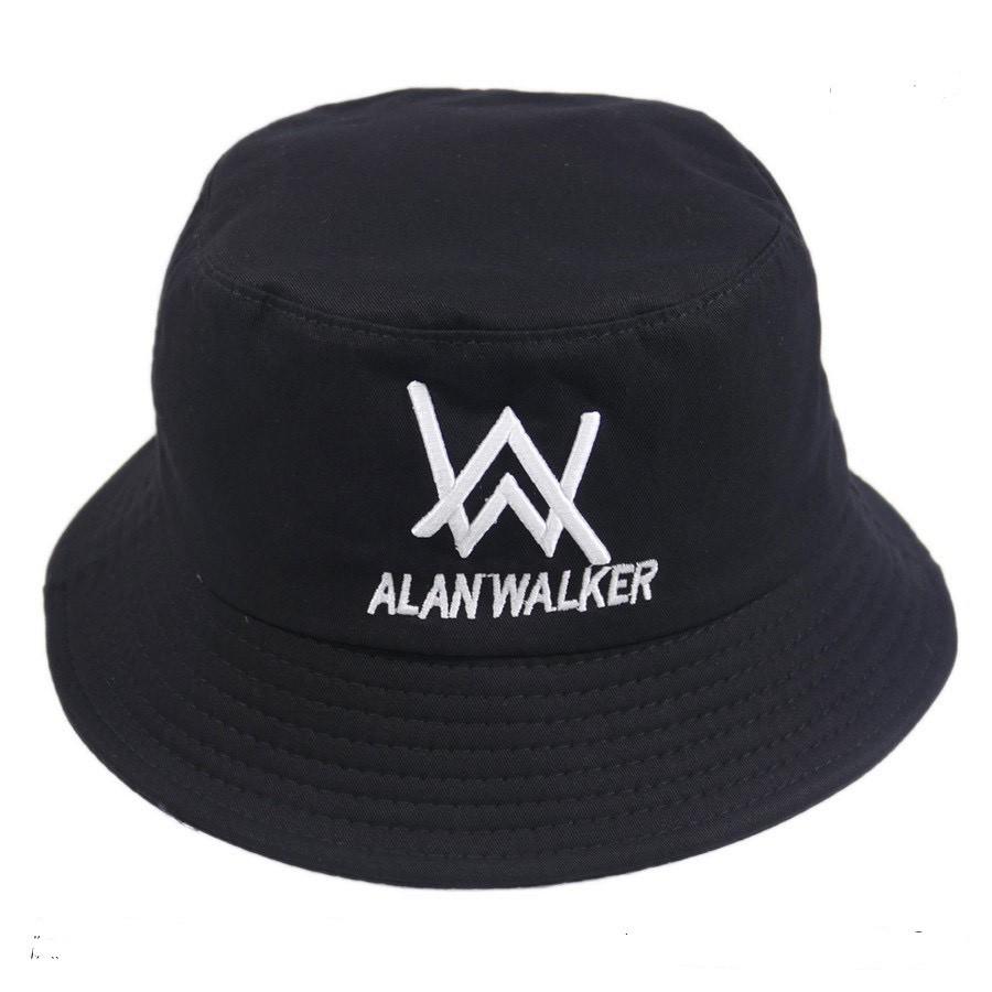 Mũ bucket nam nữ nón tai bèo WALKER 2 mặt vành tròn màu đen Phong Cách Ulzzang Unisex