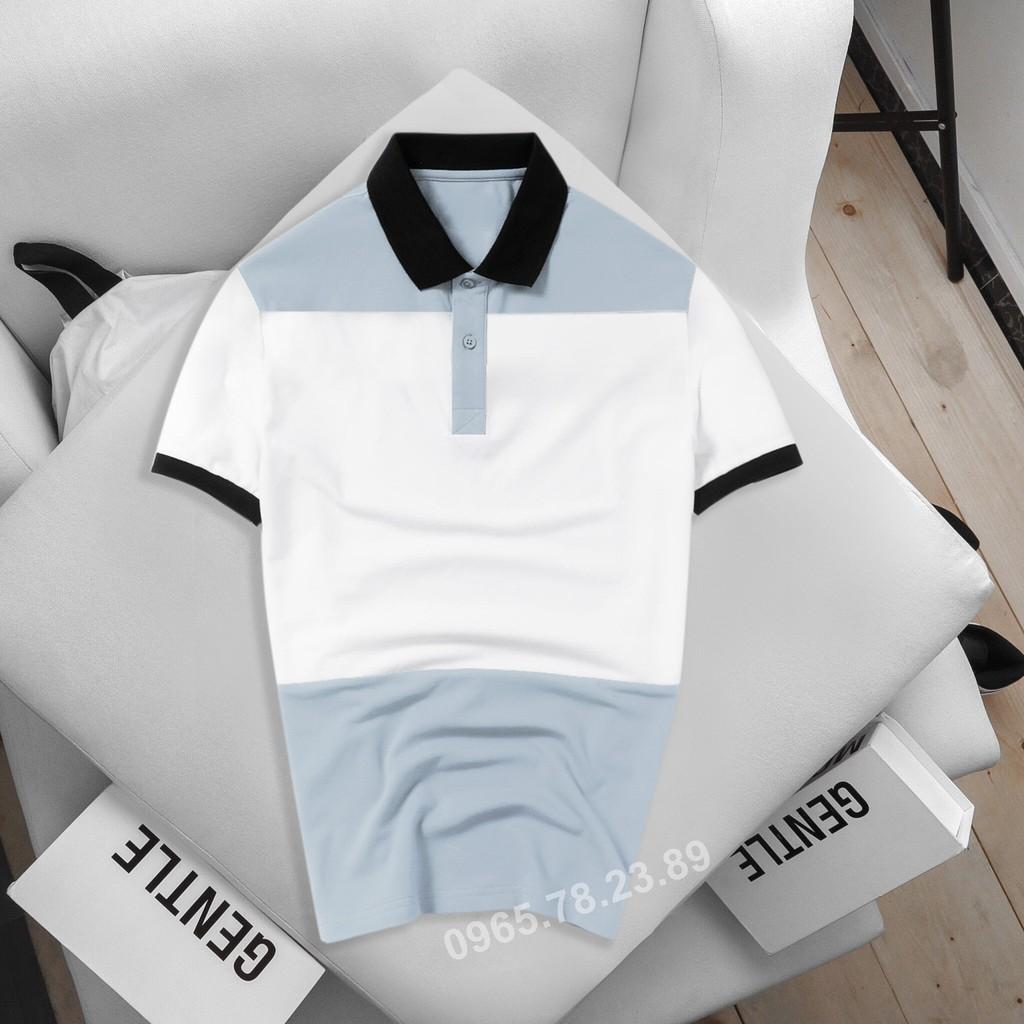 Áo Polo nam phối ngang vải cá sấu Cotton xuất xịn, chuẩn form - GUCATIN