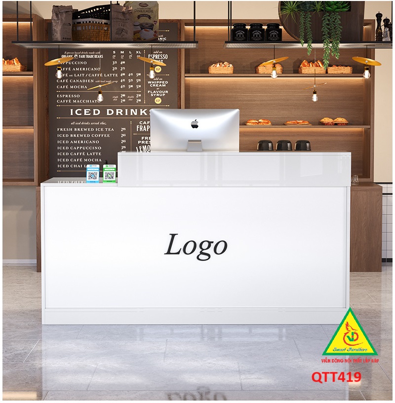 QUẦY LỄ TÂN, QUẦY TIẾP TÂN, QUẦY TÍNH TIỀN, QUẦY THU NGÂN QTT419 - Nội thất lắp ráp Viễn Đông Adv