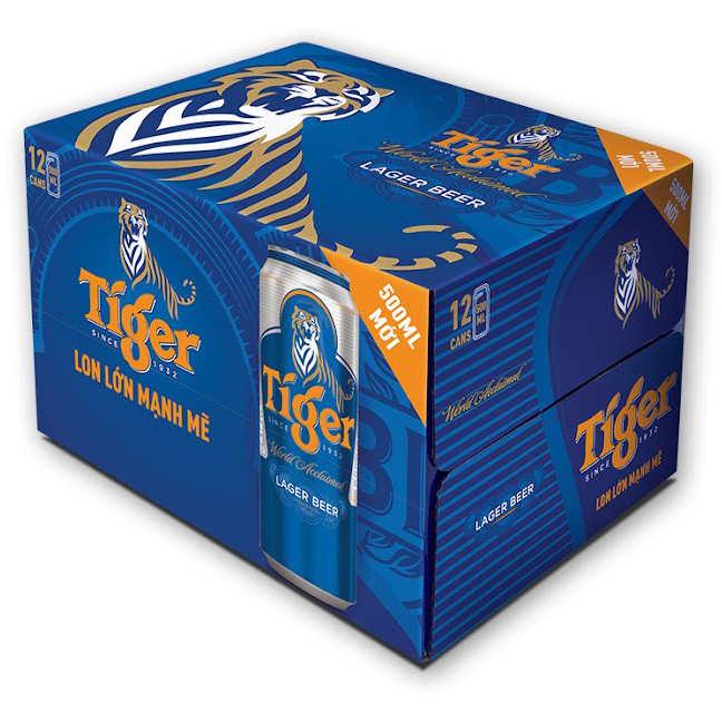 Thùng 12 Lon Bia Tiger 500ml/Lon