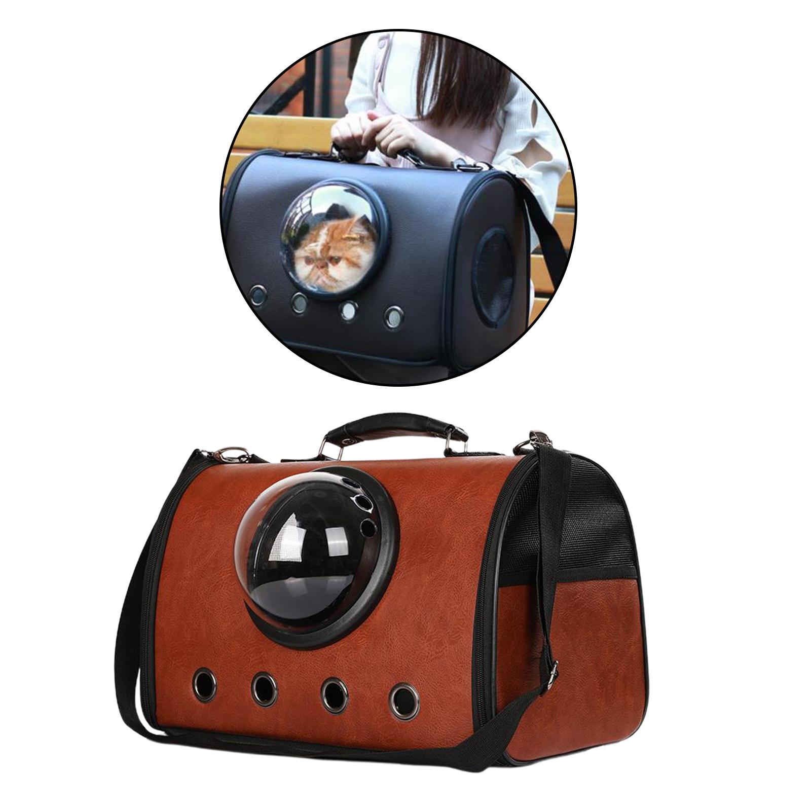 Pet Travel Backpack Bag Cat Puppy Dog Carrier Breathable Durable Brown
