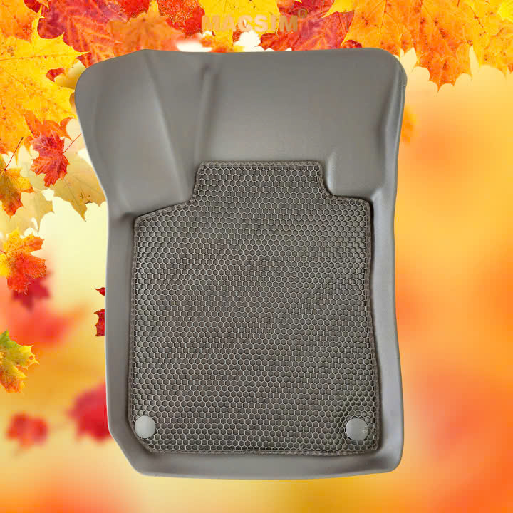 Thảm ô tô sd3 2 lớp dạng lưới lục giác Peugoet 408 màu đen bề mặt cao su siêu sạch - Nhãn hiệu Macsim