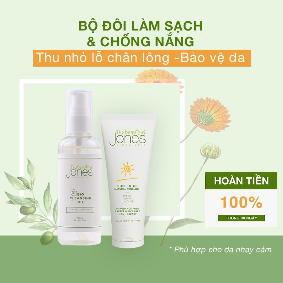 Combo làm sạch và chống nắng cho da dầu The Beauty of Jones