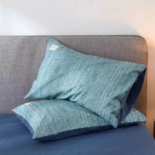 Bộ Chăn Ga Gối Cotton Tici sọc xanh