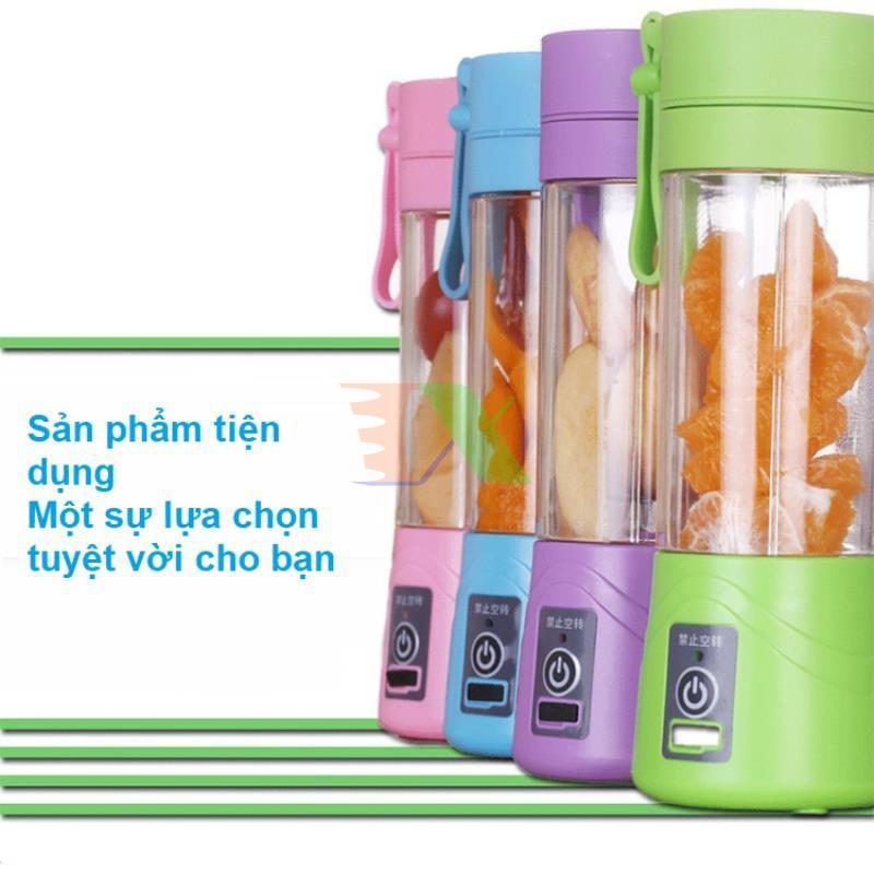 Máy Xay Sinh Tố Cầm Tay 6 lưỡi Mini Sạc Pin Tích Điện