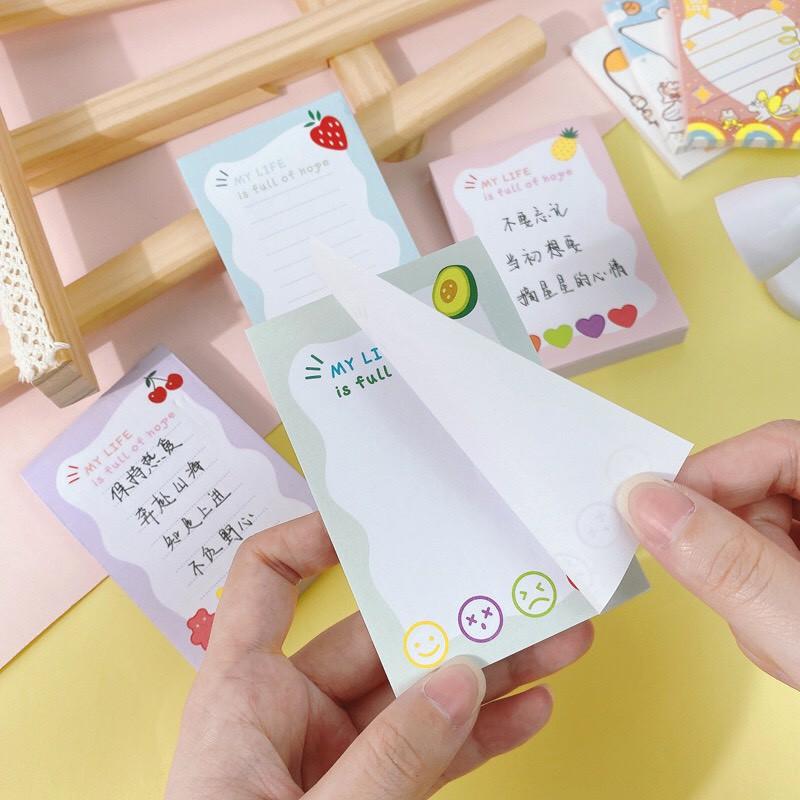 Set 100 tờ giấy ghi chú giấy note giấy to-do list hoạ tiết dễ thương ST441