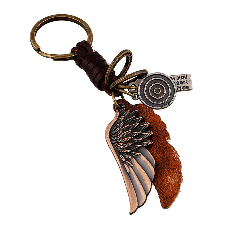 Móc Khóa Kim Loại Cao Cấp Cánh Thiên Thần - Móc Khóa Nam Cổ Điển Âu Mỹ Angel Wings Vintage Keychain