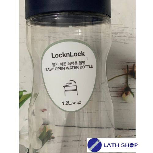 Bình Đựng Nước Lock&amp;Lock Bằng Nhựa Pet HAP813NN Mẫu Mới Mở Nắp Chỉ Một Nút Chạm -1.2L - Hàng Chính Hãng