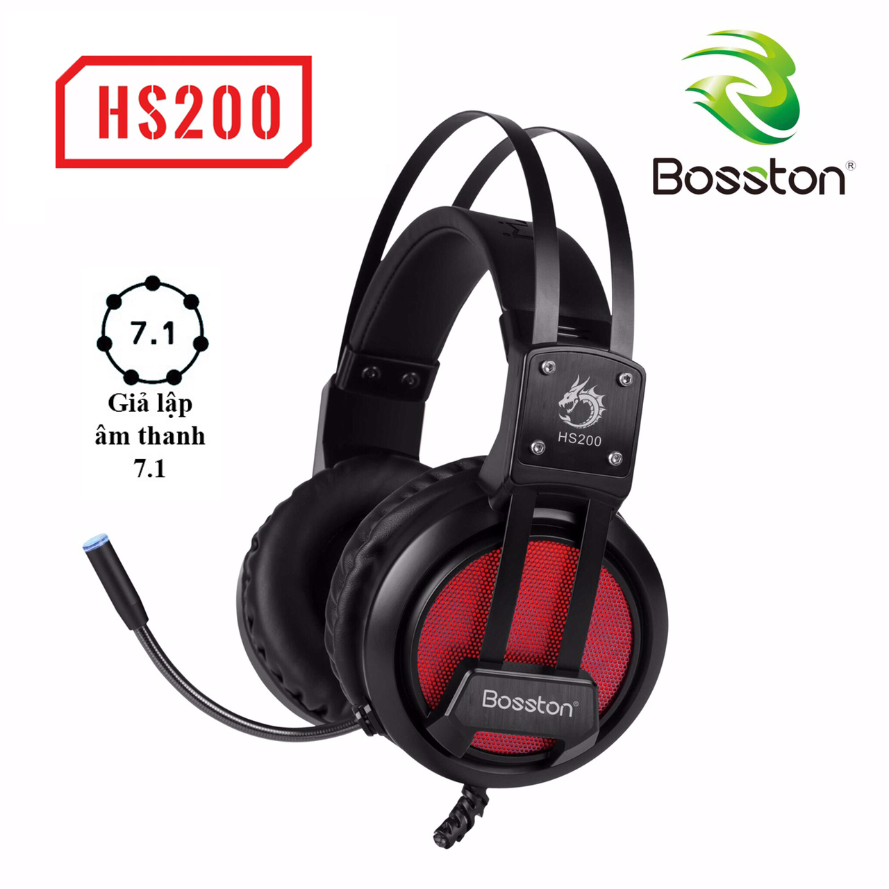 Tai Nghe Chụp Tai Gaming Bosston HS200 LED Chuyển Màu