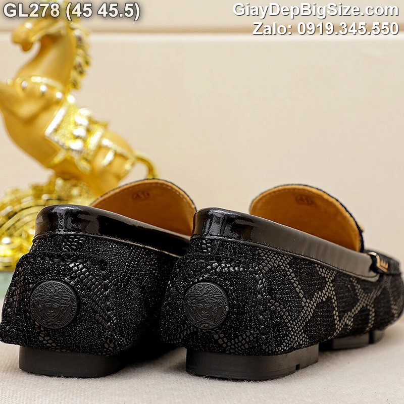 Giày mọi da đóng thủ công, giày lười cỡ lớn 45 46 47 48 cho nam cao to chân ú bè. Big size handmade loafer for wide feet