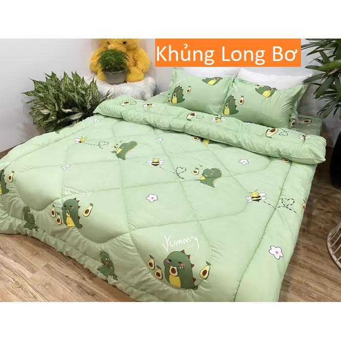 Chăn Phao Khủng Long Bơ Sét 5 Món Chăn Ga Gối - Được chọn thêm mẫu