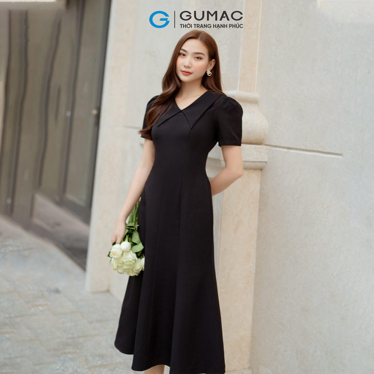 Đầm đuôi cá dáng midi GUMAC DD05055