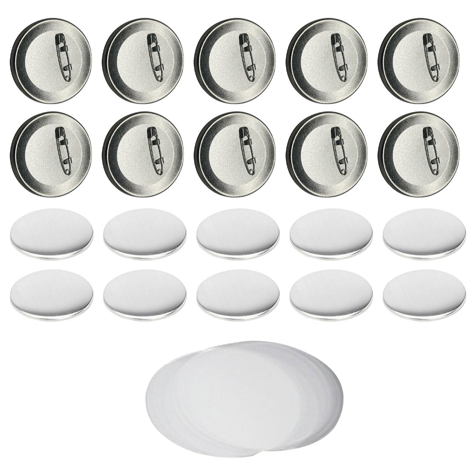 10 Pieces Blank Button Making Supplies Round Badge Button Parts Metal Button Pin Badge Set for Button Maker Machine
