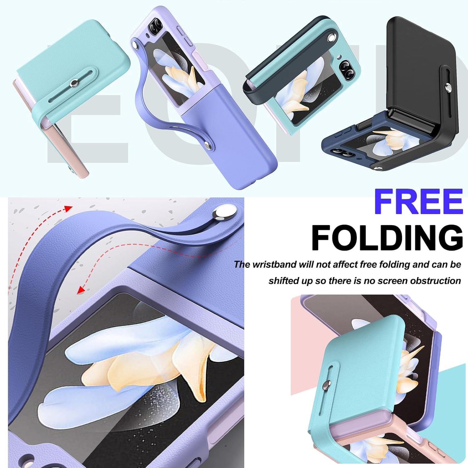 Ốp lưng đai đeo hand trap chống sốc cho Samsung Galaxy Z Flip 5 5G hiệu HOTCASE Wristband Stand Phone Case - chất liệu cao cấp, thiết kế thời trang sang trọng có đai đeo tay an toàn - Hàng nhập khẩu