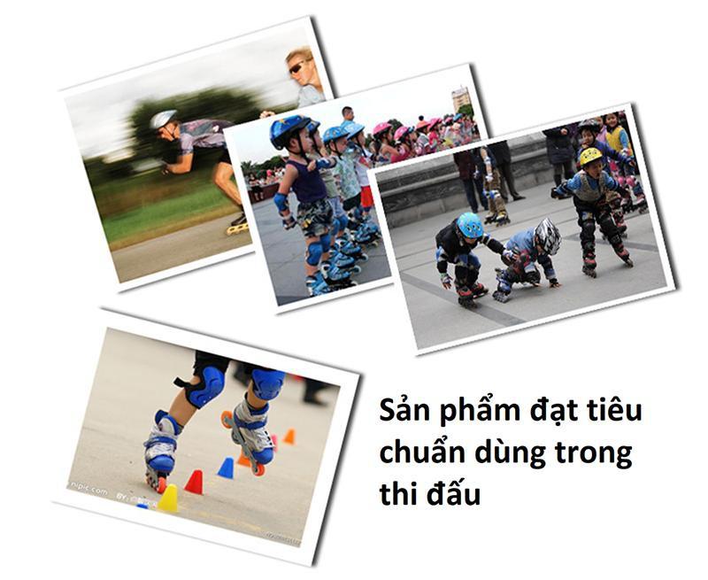 Giày trượt patin trẻ em, người lớn bánh phát sáng OS cao cấp + Tặng mũ và bộ bảo hộ