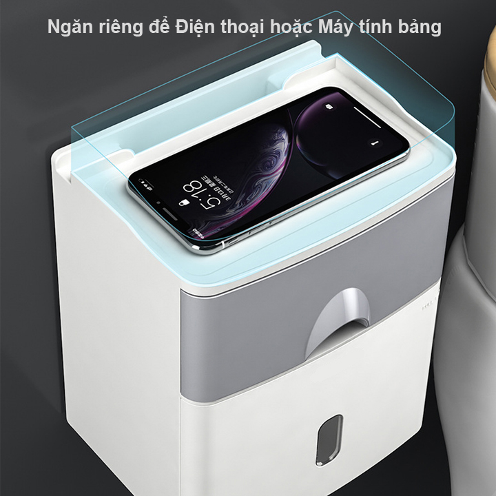 Hộp đựng giấy vệ sinh MENEN 2 ngăn cao cấp treo tường HD00013