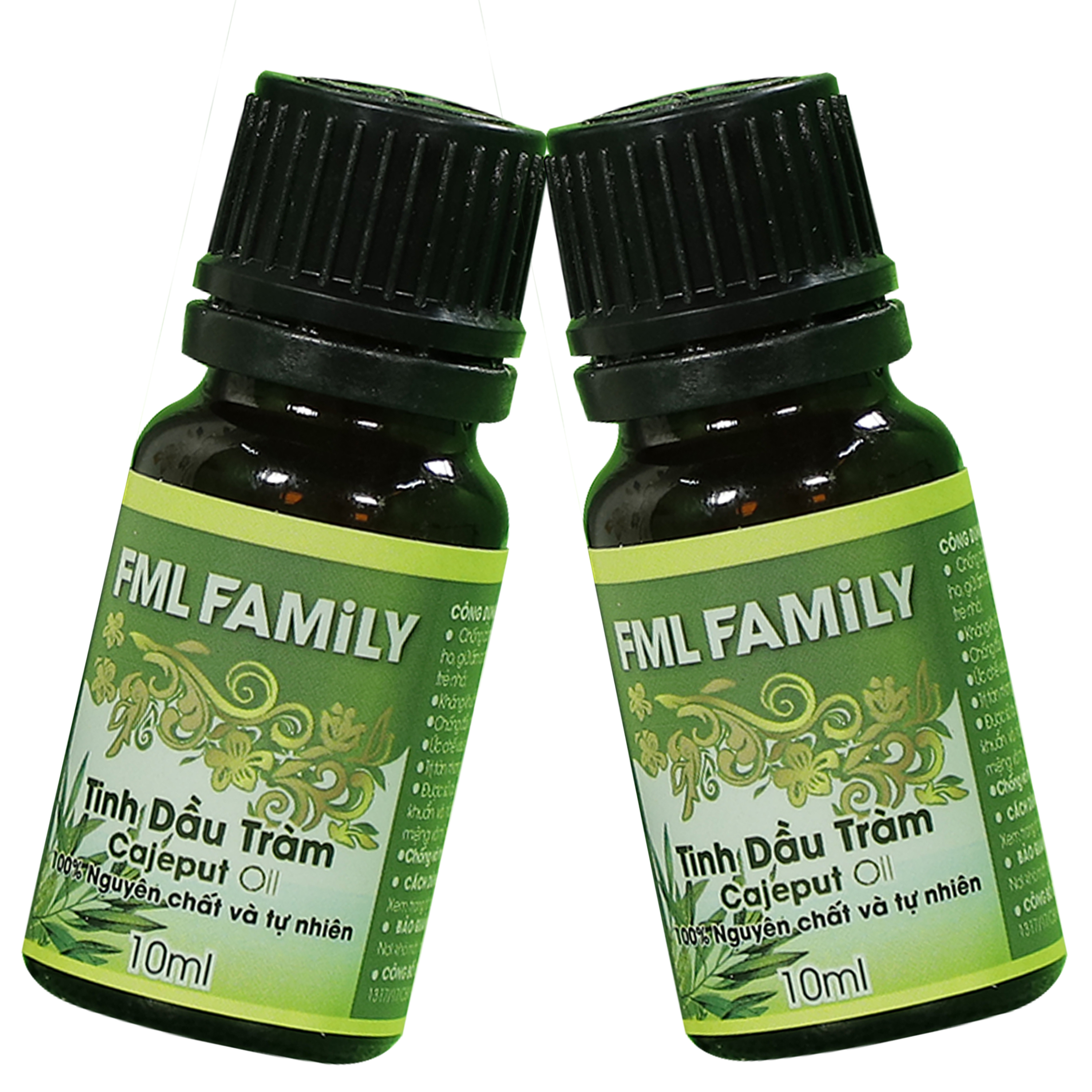 Combo 2 Tinh dầu Tràm Cao Cấp 10ml - FML FAMILY - Dùng tinh dầu xông phòng giúp khử mùi, thanh lọc không khí, thư giãn, kháng khuẩn, giải cảm, xua đuổi côn trùng