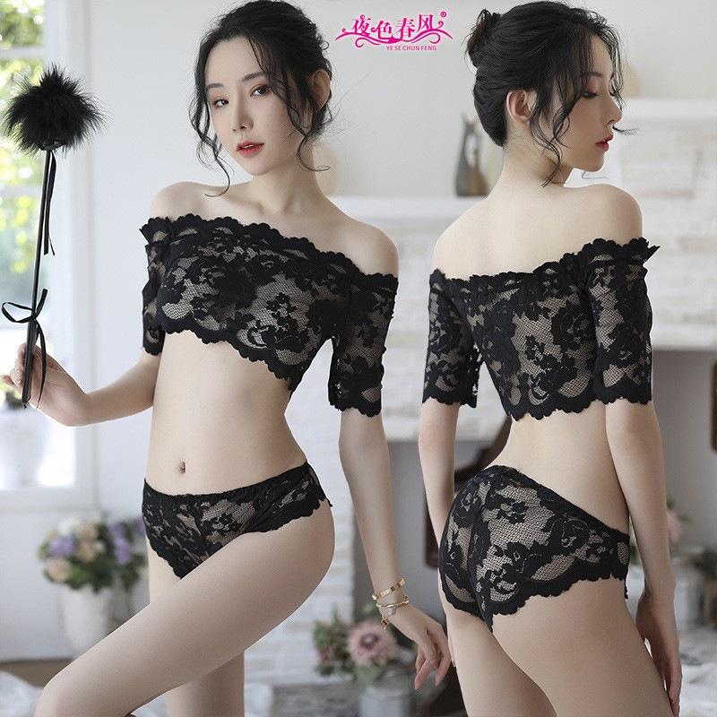 Bộ ngủ ren trễ vai sexy 1420