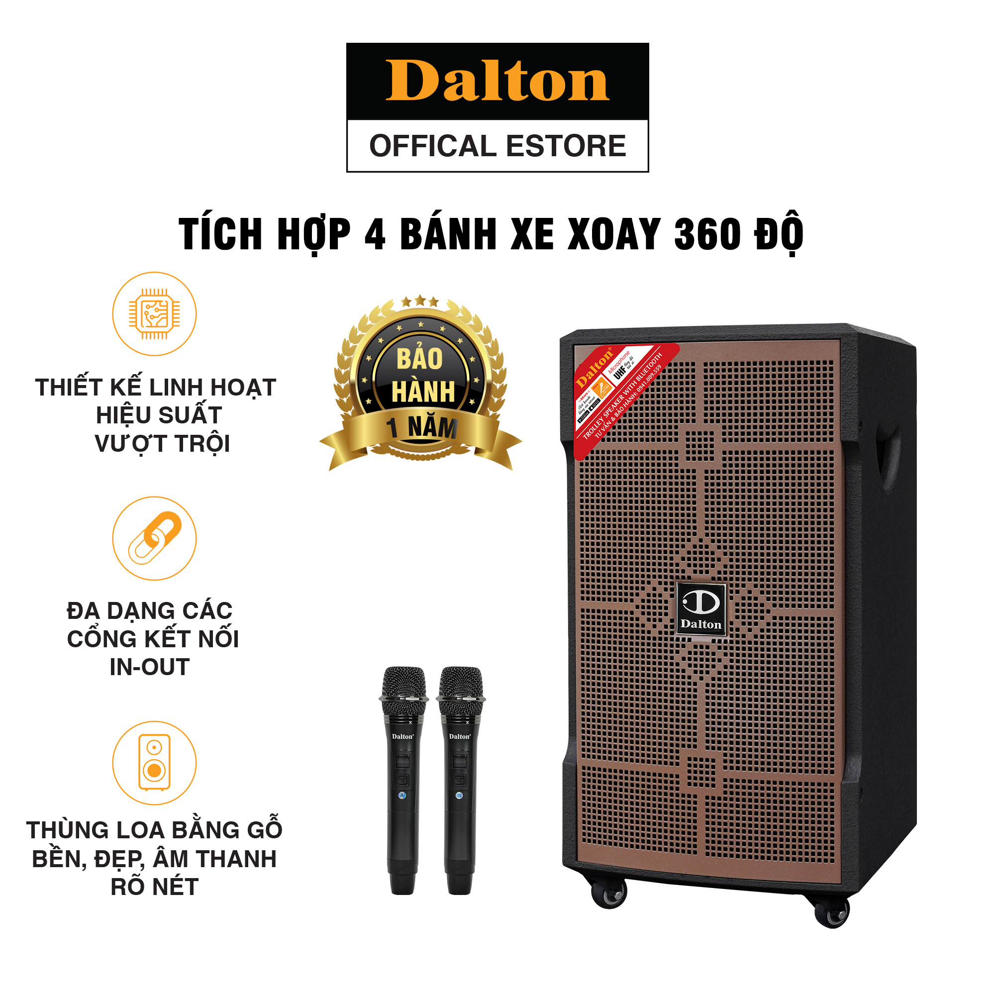Loa karaoke Dalton TS-10G250N công suất 300W, Bass loa 2.5 tấc - HÀNG CHÍNH HÃNG ( BẢO HÀNH 12 THÁNG