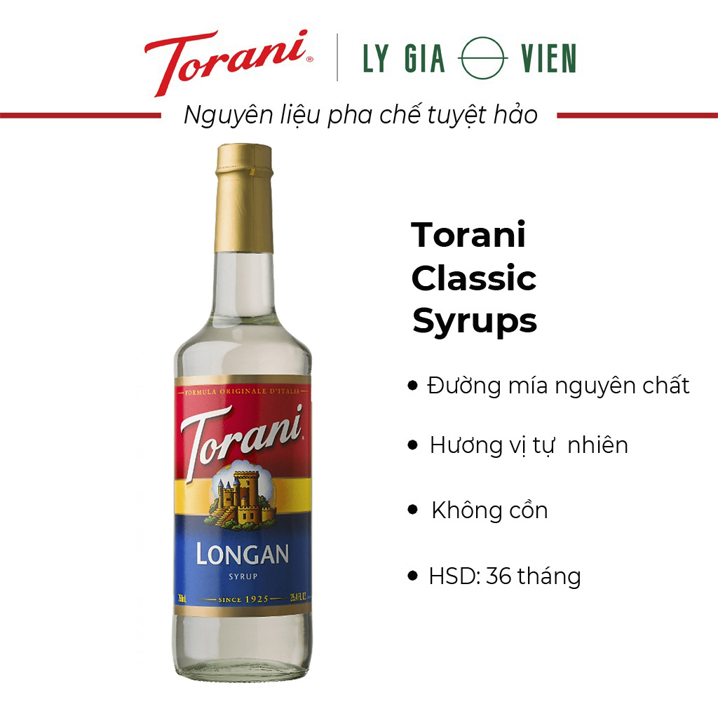 Siro Hương Vị Nhãn Torani Longan Syrup 750ml - Hương Trái Cây Nhiệt Đới Thơm Ngon Cho Mọi Thức Uống - Hoàn Hảo Khi Kết Hợp Cùng Trà & Soda