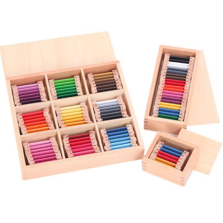 set 3 hộp thẻ màu giáo cụ Montessori