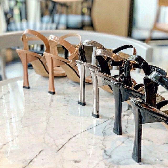 Giày cao gót quai ngang gót đũa 9p