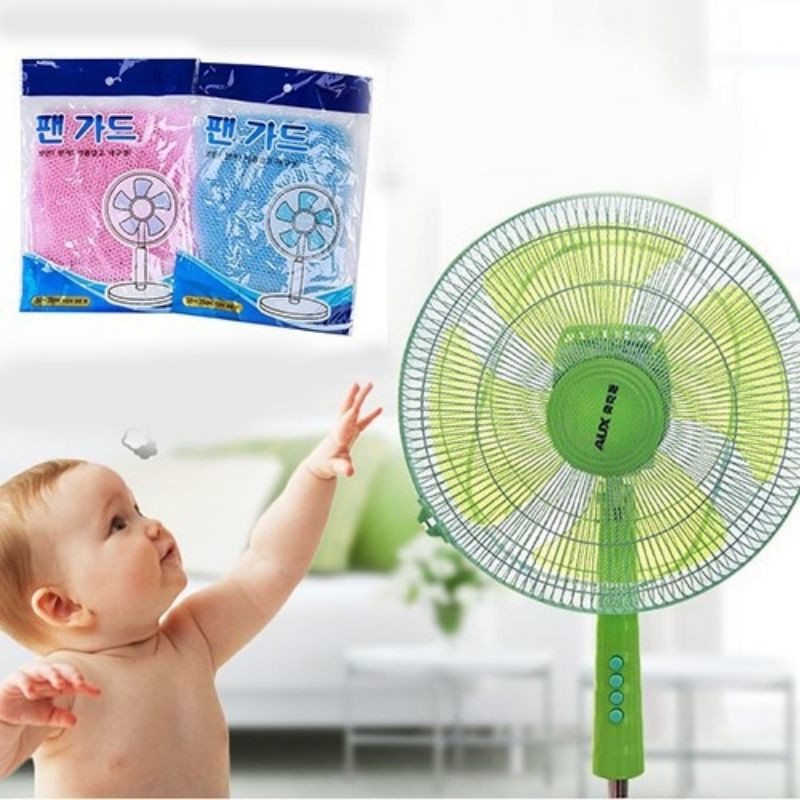 Lưới Vải Bọc Lồng Quạt Chống Bụi Có Dây Rút An Toàn Cho Bé