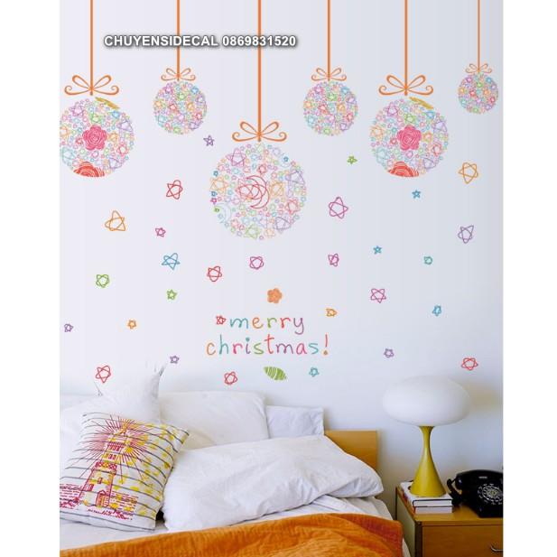 Decal trang trí tường Noel - Rèm Dây giáng sinh rối Loạn độc đáo