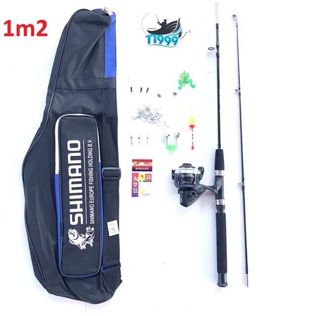 Combo bộ cần 2 khúc dài 2m1 + máy câu + đầy đủ phụ kiện như hình cần cực khoẻ giá rẻ thegioidocau
