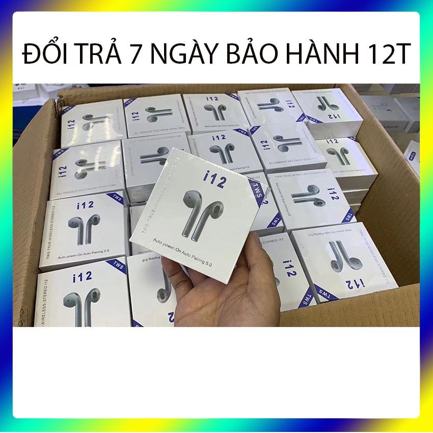 Tai nghe bluetooth không dây i12-TWS + vỏ tai nghe-Gia dụng Nam Định