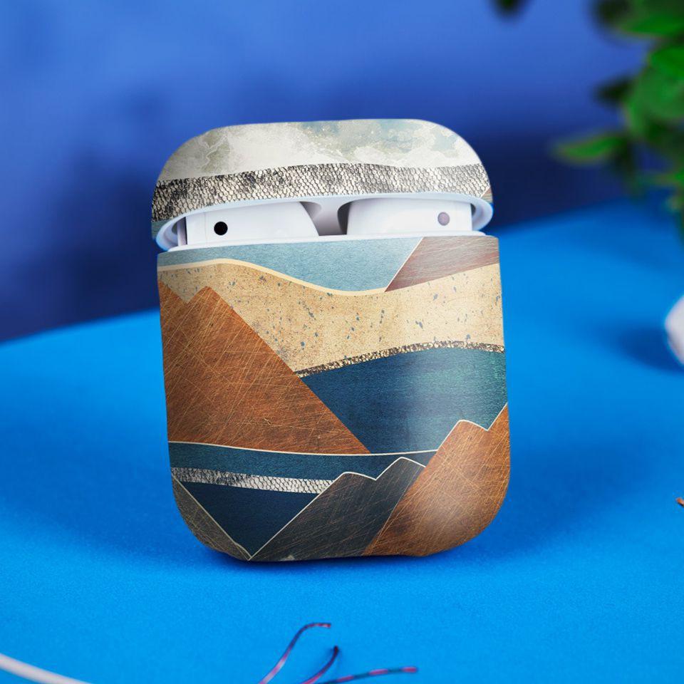 Miếng dán skin cho AirPods in hình giả sơn mài - GSM073