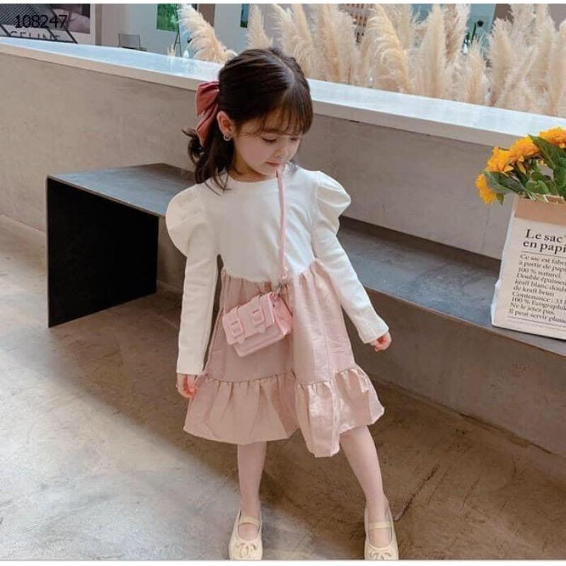 Váy  thu tay bồng bé gái mẫu mới