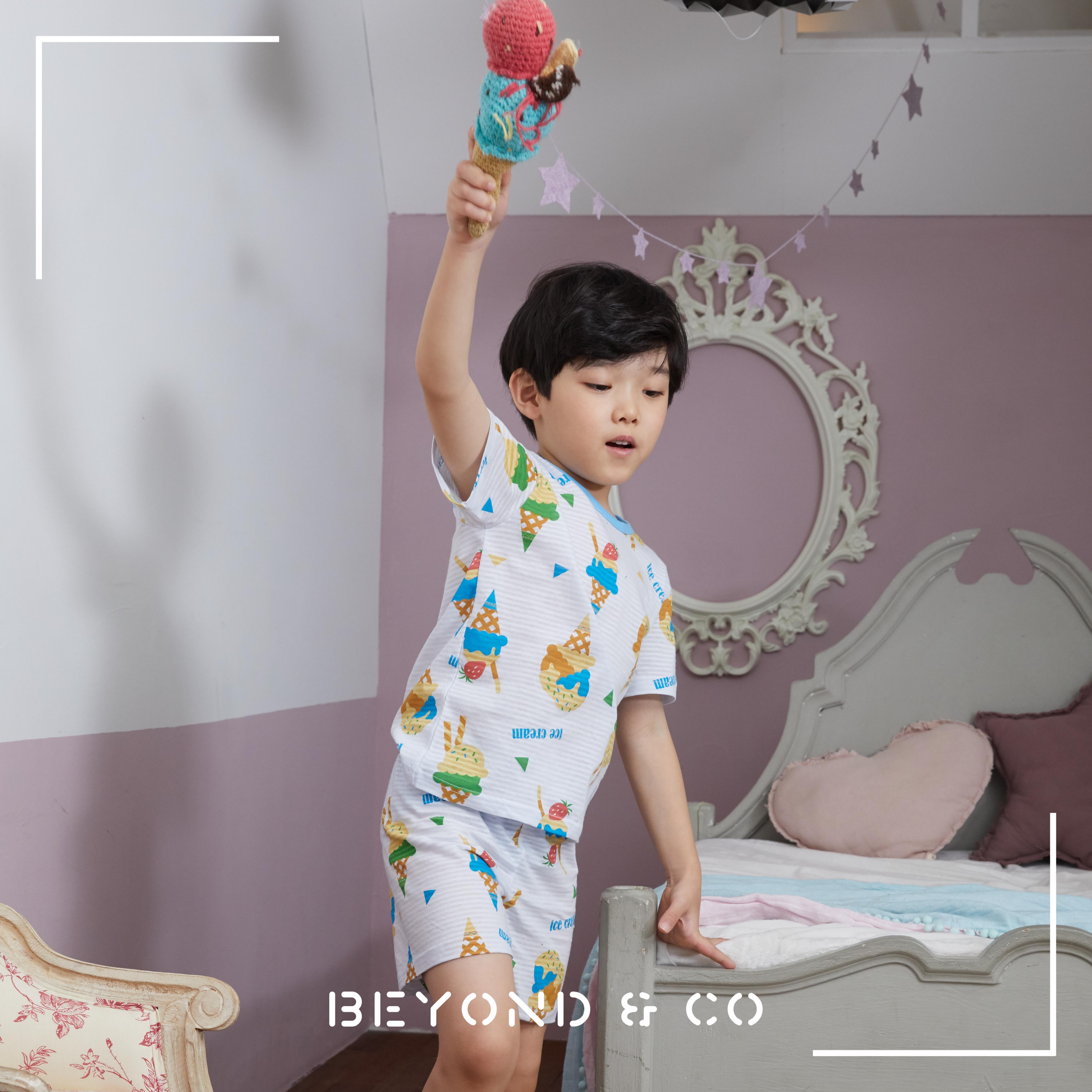 Bộ ngủ cộc tay cho bé Olomimi Hàn Quốc Blue Ice Cream SS20 - 100% cotton