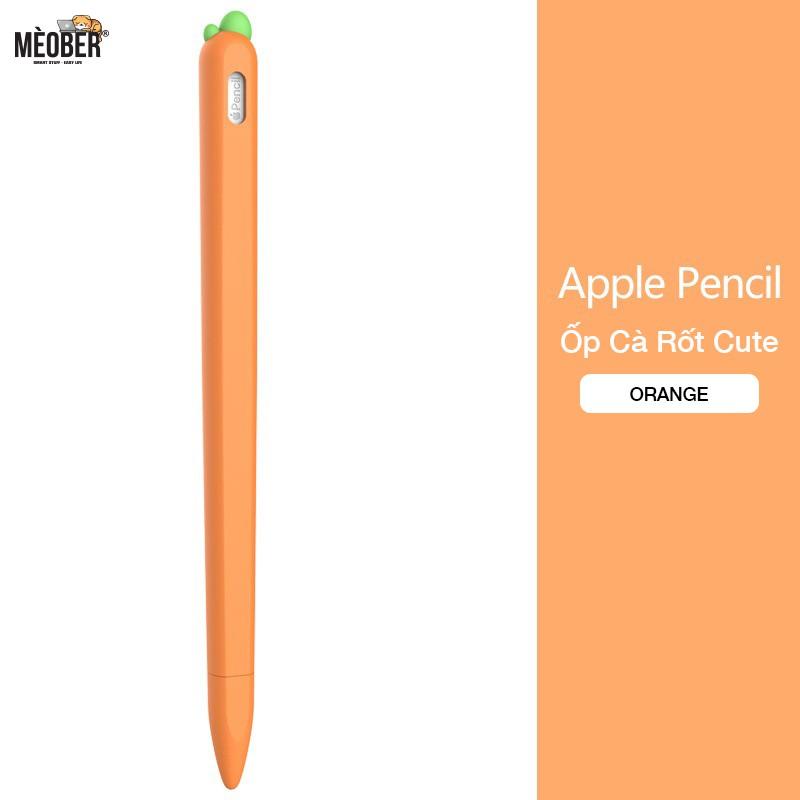 Case bảo vệ cho Apple Pencil thế hệ 1 và 2, ốp cover Apple Pencil Cà Rốt, chất liệu silicon cao cấp