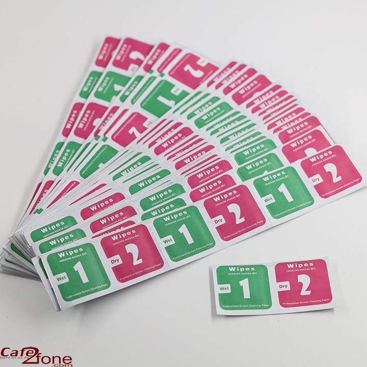 Combo 10 bộ khăn tẩm cồn lau màn hình điện thoại, vệ sinh thân máy có tác dụng diệt khuẩn 2 trong 1