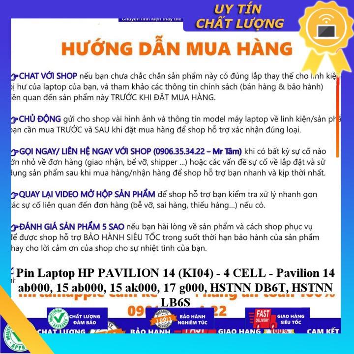 Pin dùng cho Laptop HP PAVILION 14 Pavilion 14 ab000, 15 ab000 15 ak000 17 g000 HSTNN DB6T HSTNN LB6S - Hàng Nhập Khẩu MIBAT666