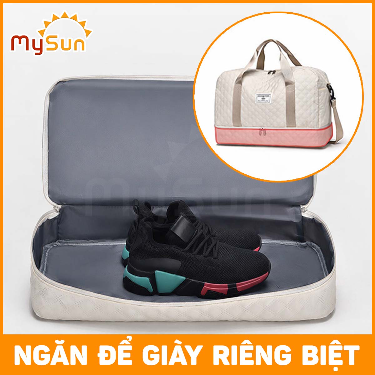 Túi du lịch 2 tầng chống nước cỡ lớn xác tay siêu nhẹ cho nam nữ chính hãng MySun Zoumani